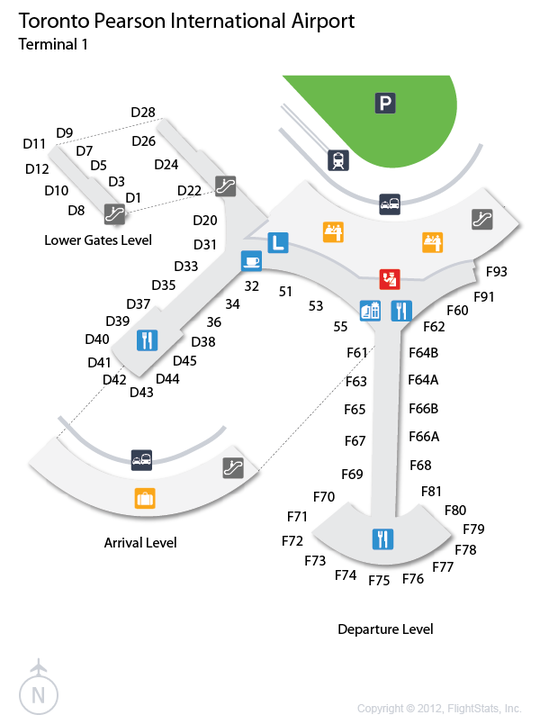 toronto airport terminal map Yyz Toronto Pearson International Airport toronto airport terminal map