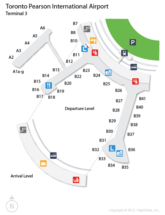 YYZ Pearson airport terminal 3 map